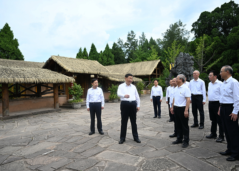 7月25日至27日，中共中央總書(shū)記、國(guó)家主席、中央軍委主席習(xí)近平在四川考察。這是25日下午，習(xí)近平在廣元市劍閣縣翠云廊考察。